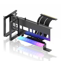 EZDIY  ARGB Vertical GPU Mount with PCIE4.0 Riser Cable-Black YIHPI333-12 (ブラック) 