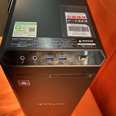 【なんば店】中古  mouse G-Tune EGPI711R307S1W11 (i7 11700/16GB/SSD1TB/Mt/RTX3070/WLAN) 3280021829 