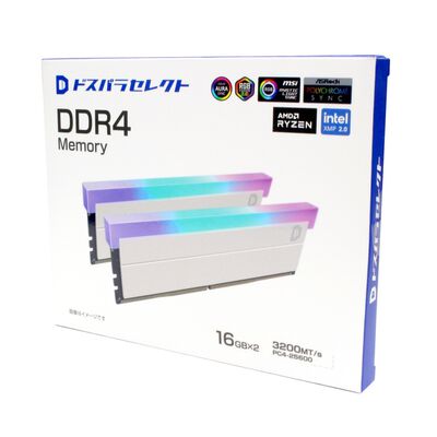 ドスパラセレクト  D4D3200-16G2A1-RGB-WH (DDR4 PC4-25600 16GB 2枚組) 
