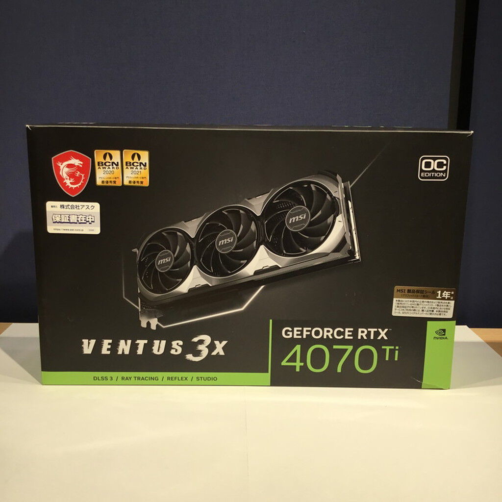 中古 MSI GeForce RTX 4070 Ti VENTUS 3X 12G OC（RTX4070Ti SUPER