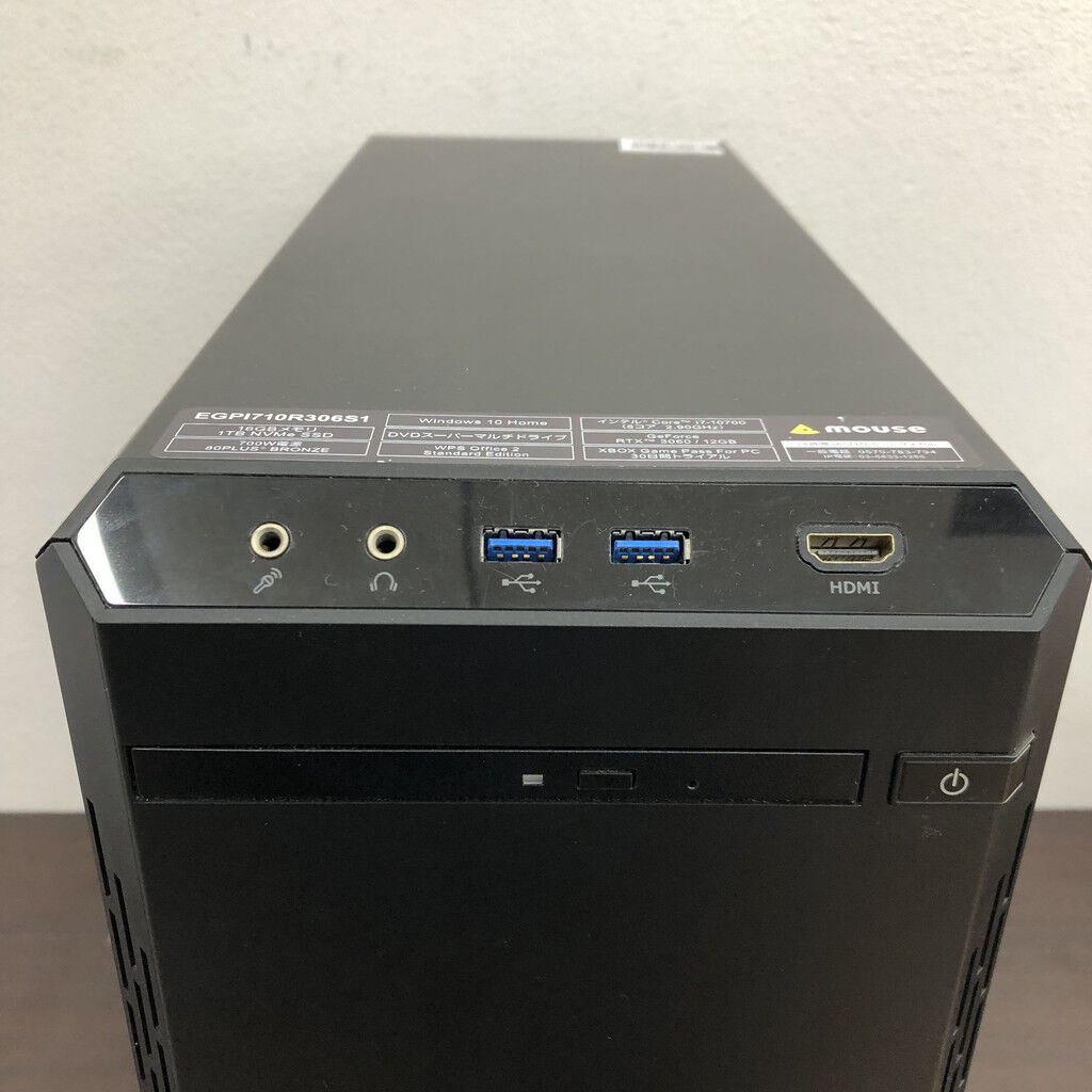中古 mouse PC(i7 10700/16GB/SSD1TB/RTX3060/W11H) 5090000885