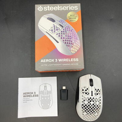 【熊本浜線店】中古  SteelSeries Aerox 3 Wireless White 5370000655 
