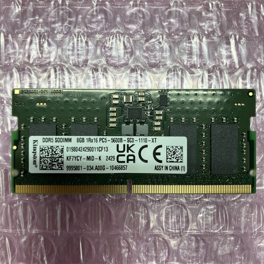 中古 PC5-44800 8GB ノート用(DDR5-5600) 177980 （360056