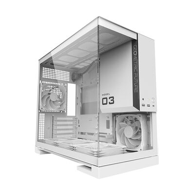 Geometric Future  MODEL 3 with 5FAN GF-M3-WT PLUS (MicroATX ガラス オールホワイト) 