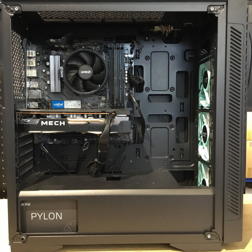 【ゲーミングPC】Ryzen 5 5600X RX6600XT M.2SSD 1TB  ほぼ未使用 自作PC　※全国発送 中古 自作PC(Ryzen5 5600X/16GB/SSD500/無し/RX6600XT 8GB/W11H
