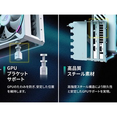 EZDIY  AH00 PCIe 5.0 ARGB Vertical GPU Mount White YIHPI348-1 (PCIe 5.0 ARGB垂直グラフィックボードホルダー ホワイト) 