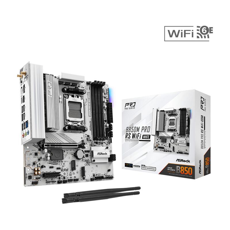 ASRock B850M Pro RS WiFi White (B850 AM5 MicroATX) ドスパラ限定