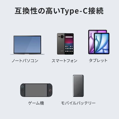 サンワサプライ  ACA-PD110BK (USB PD対応AC充電器 PD65W・Type-Cケーブル一体型) 