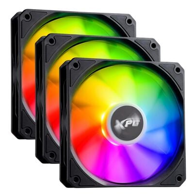 ADATA  VENTO R 120 ARGB PWM VENTOR120ARGBPWM3C-BKCWW (120mm ブラック リバースファン 3個パック) 