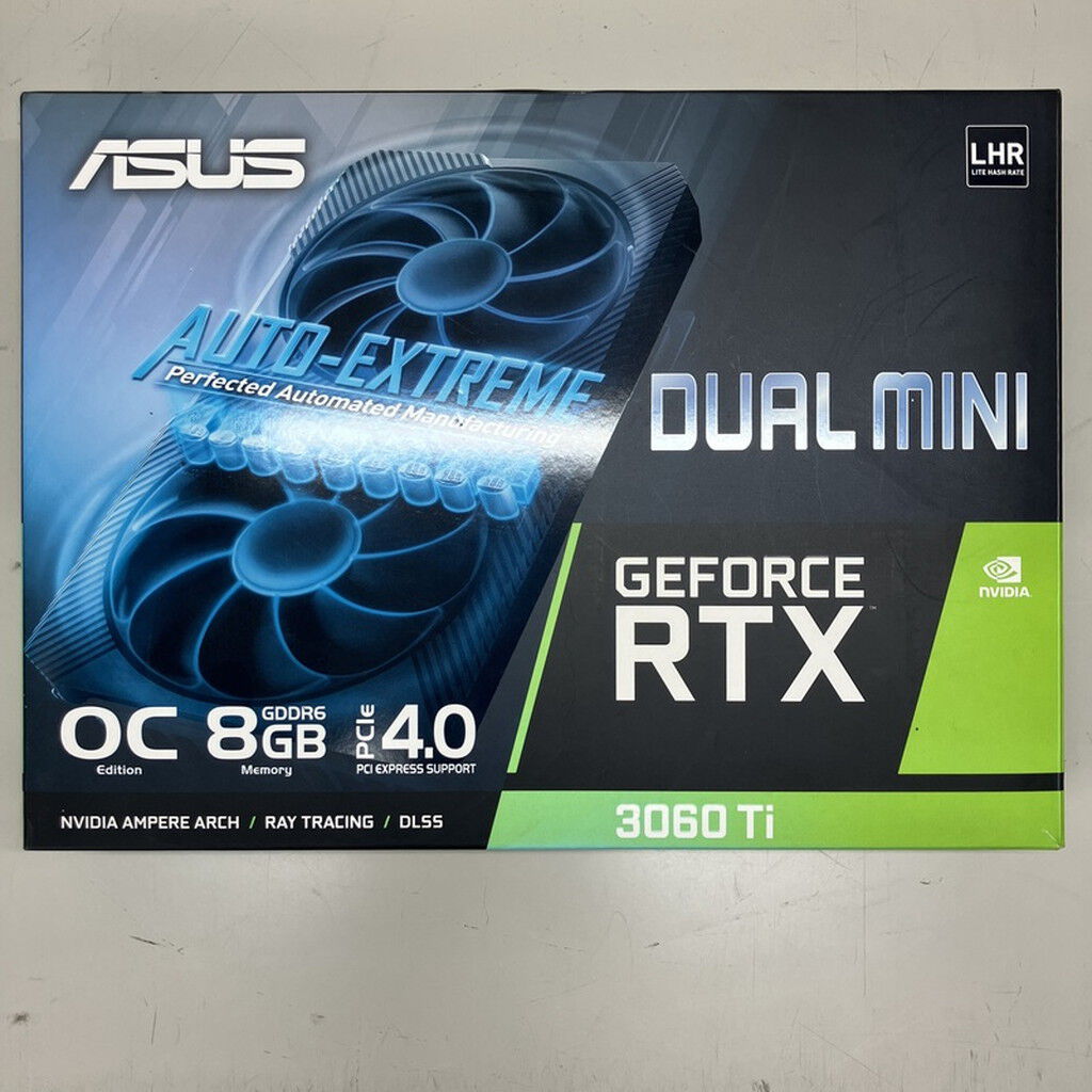 中古 【LHR版】ASUS DUAL-RTX3060TI-8G-MINI-V2 (RTX3060Ti 8GB LHR
