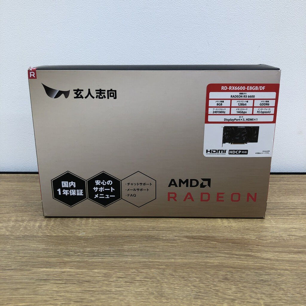 中古 玄人志向 RD-RX6600-E8GB/DF (RX 6600 8GB) 147697 （328212