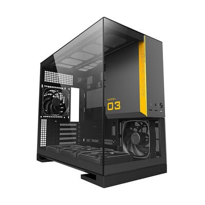 Geometric Future  MODEL 3 with 5FAN GF-M3-GB PLUS (MicroATX ガラス グレー／ブラック) 