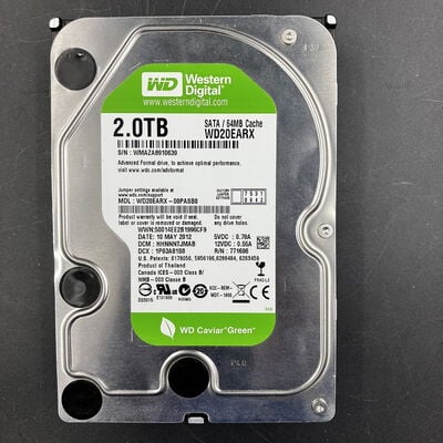 【大須店】中古  Western Digital WD20EARX-00PASB0（3.5インチ HDD 2TB SATA） 3480035344 