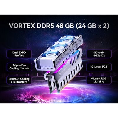 Biwin  VORTEX OCL602648D-VS (DDR5 PC5-48000 24GB 2枚組 空冷ファン付属) 