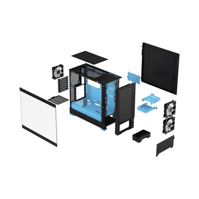 Fractal Design  Pop Air RGB Cyan Core TG Clear Tint FD-C-POR1A-02 (ATX) ドスパラ限定モデル 