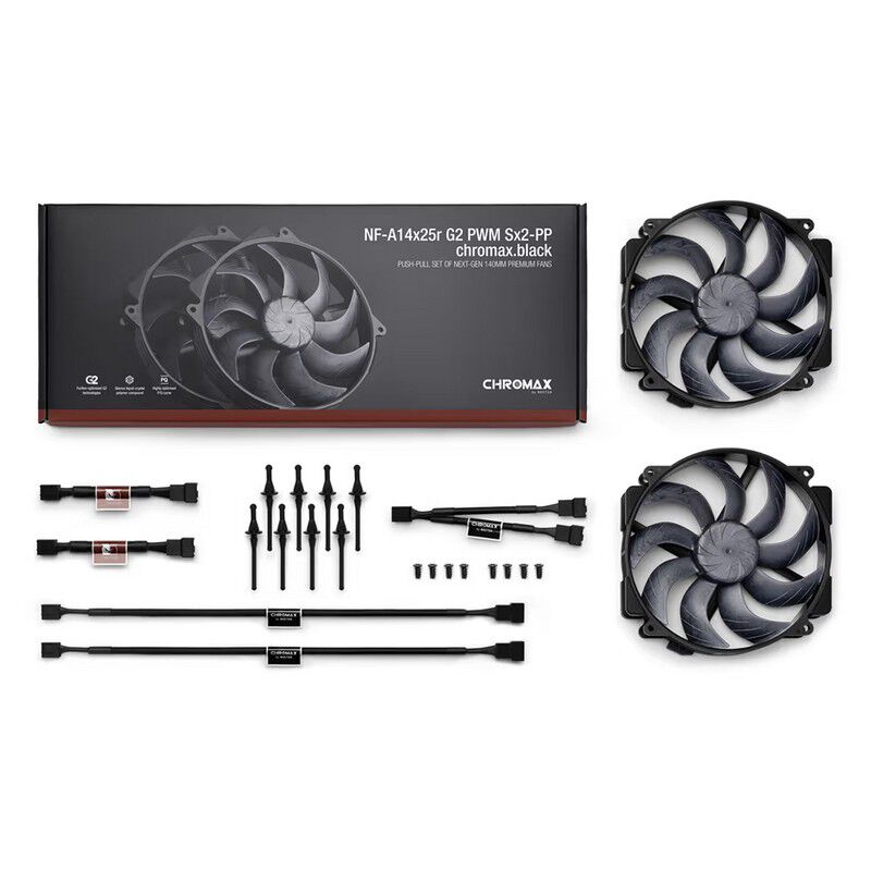 noctua NF-A14x25r G2 PWM Sx2-PP chromax.black (NF-A14x25R-G2-PWM