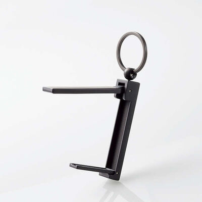 エレコム  バッグハンガー機能付 スマホスタンド P-DSCMPBHBK ブラック 