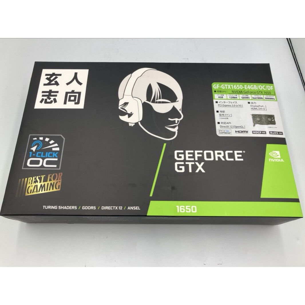 中古 玄人志向 GF-GTX1650-E4GB/OC/DF (GTX1650 4G GDR5) 139577