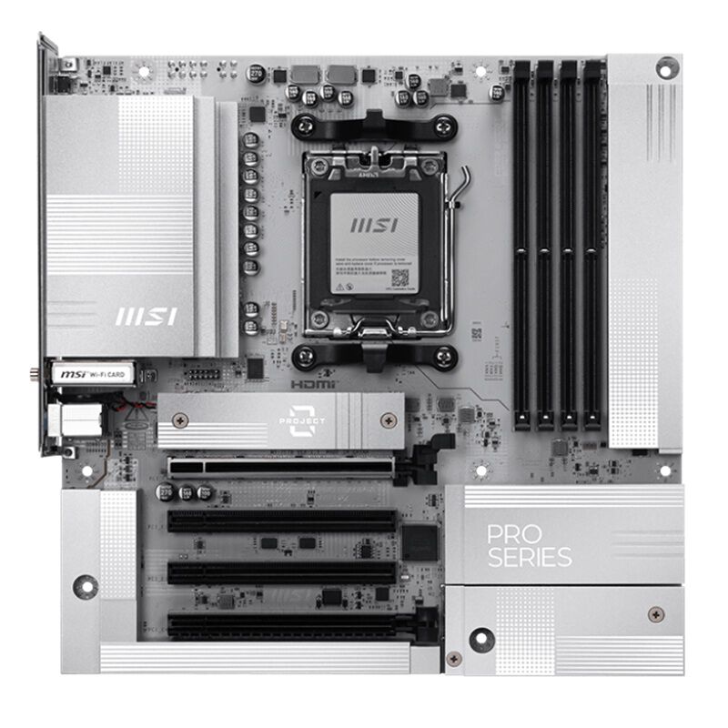 マザーボード MSI PRO B850M-A WIFI+Ryzen 5 8400f+IS50X MSI Placa-mãe WiFi PRO B850M-A, mATX - Suporta processadores AMD