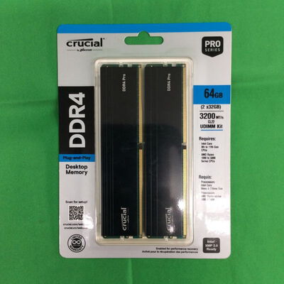 【川崎店】中古  Crucial CP2K32G4DFRA32A (DDR4 PC4-25600 32GBx2 デスクトップ用) 3170007044 