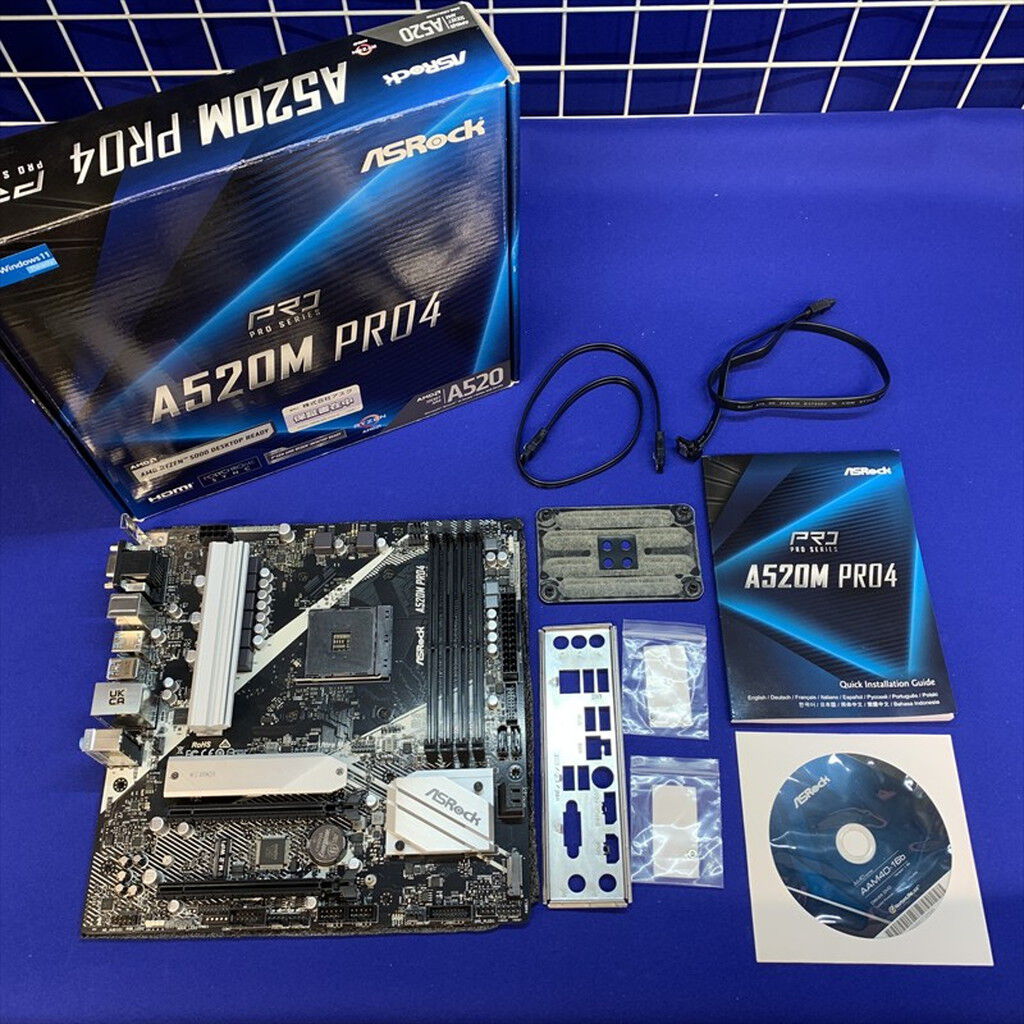 中古 ASRock A520M Pro4 (A520 AM4 mATX DDR4) 143666 （359606