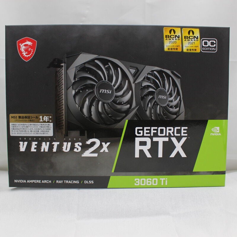 中古 MSI GeForce RTX 3060 Ti VENTUS 2X 8G OCV1 LHR（RTX3060Ti 8GB