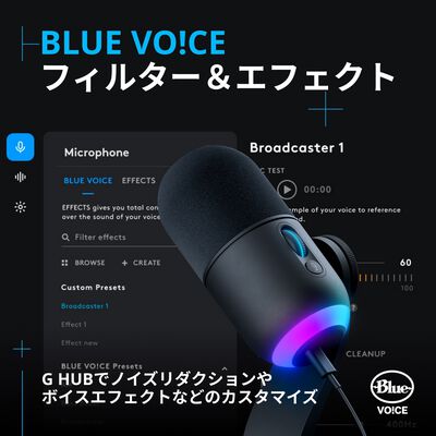 Logicool  YETI GX G-YETI-GX-BK (ダイナミックRGBゲーミングマイク ブラック) 