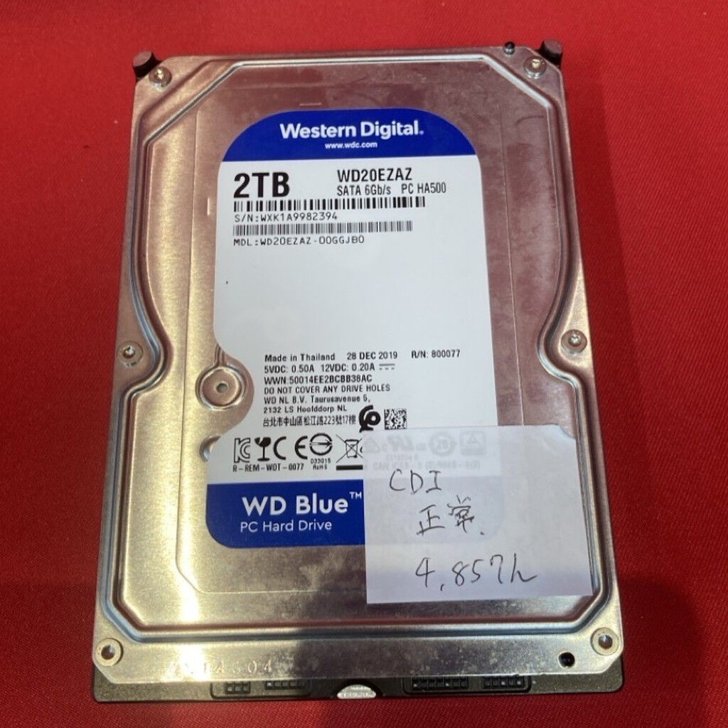 中古 Western Digital WD20EZAZ （3.5インチ HDD 2TB SATA