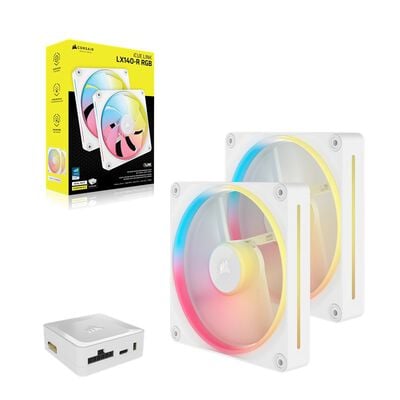 Corsair  iCUE LINK LX140-R RGB WHITE Dual Reverse Fans Starter Kit CO-9051056-WW (2個パック ホワイト) 