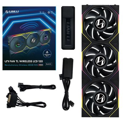 Lian-Li  UNI FAN TL 120 LCD WIRELESS BK 3Pack UF-TL120-LCD-WLS-3B (120mm ブラック 3個パック) 