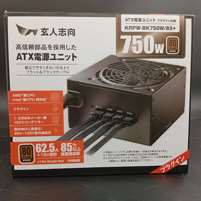【大須店】中古  玄人志向 KRPW-BK750W/85+ (ATX 750W 80+B P) 3120022775 