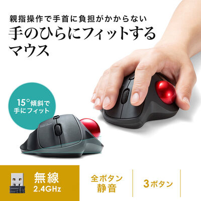 サンワサプライ  MA-WTB129BK (ワイヤレストラックボール) 