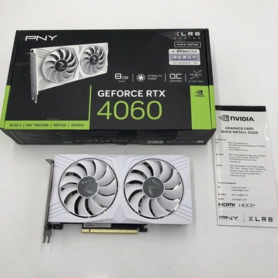 【盛岡都南店】中古  PNY GeForce RTX 4060 8GB XLR8 Gaming OC DUAL FAN White Edition 4580001487