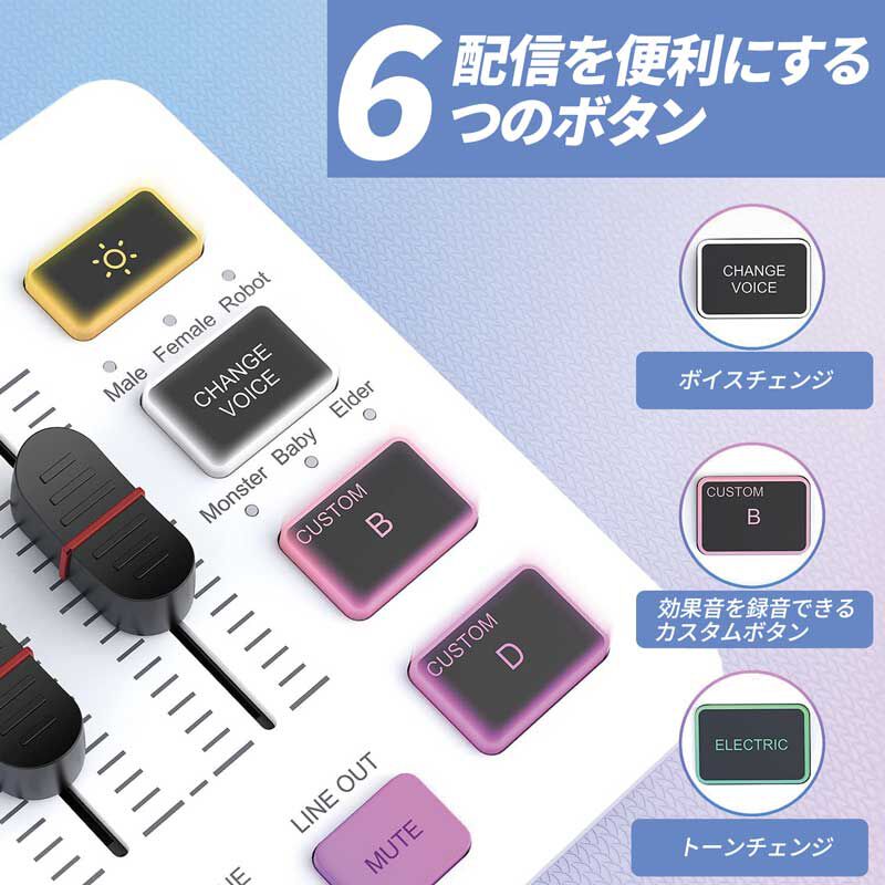 上海問屋 ゲーミングオーディオミキサー ホワイト DN-916238