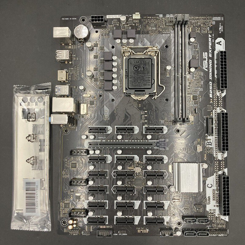 中古 - ASUS B250 MINING EXPERT 19スロット The ASUS B250 Mining Expert motherboard boasts 19 PCIe slots