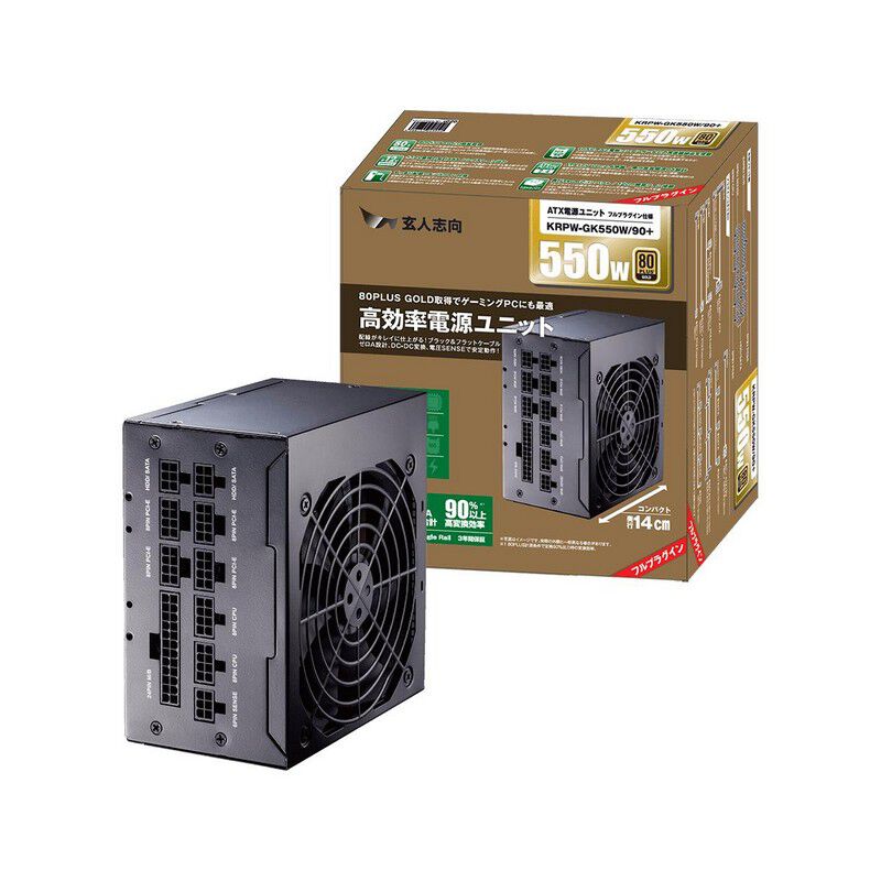 玄人志向 KRPW-GK550W/90+ (550W) ｜ パソコン通販のドスパラ【公式】