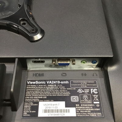 【松山環状枝松店】中古  Viewsonic VA2419-SMH-7 (23.8”W 1A1H 5ms IPS) 182907 