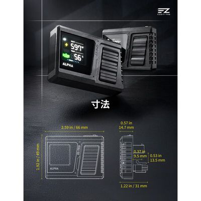 EZDIY  ALPHA TS13 - ATX 3.1 12V-2x6 Temp-Sensing U-Shape GPU Power Adapter - Black - RVS EZDPI248-2 (リバースモデル ブラック) 