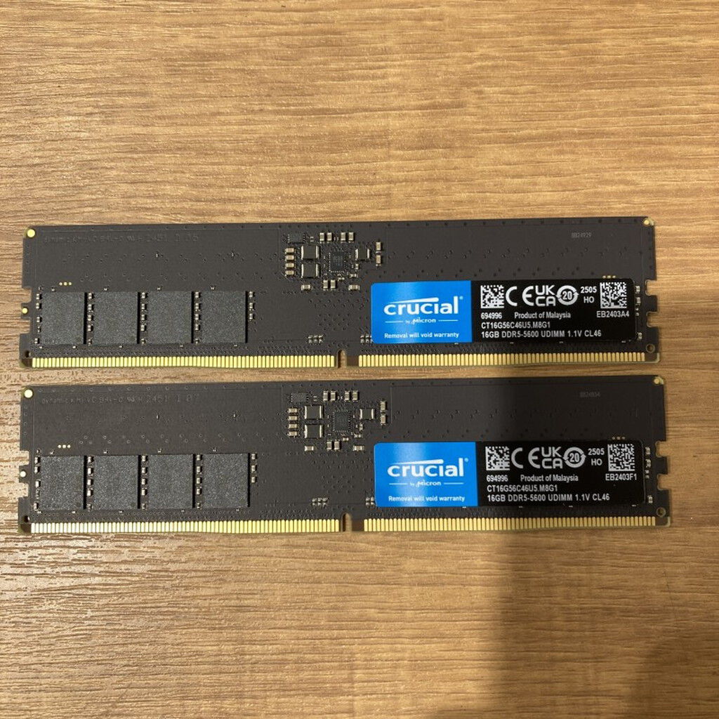 中古 16GB 2枚組(合計32GB) PC5-44800/DDR5-5600 デスクトップ用