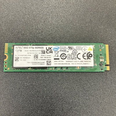 【熊本浜線店】中古  Intel SSDPEKNU010TZ（M.2 SSD 1TB NVMe） 3480040824 