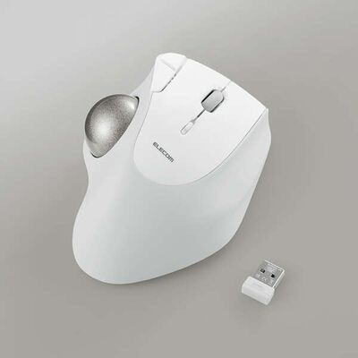 エレコム  M-IT10DRWH (2.4GHz無線トラックボール IST 5ボタン 人工ルビーモデル ホワイト) 