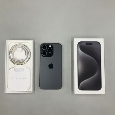 【熊本浜線店】中古  【au版SIMフリー】Apple iPhone15 Pro 6.1インチ 128GB ブラックチタニウム MTU73J/A 161183 