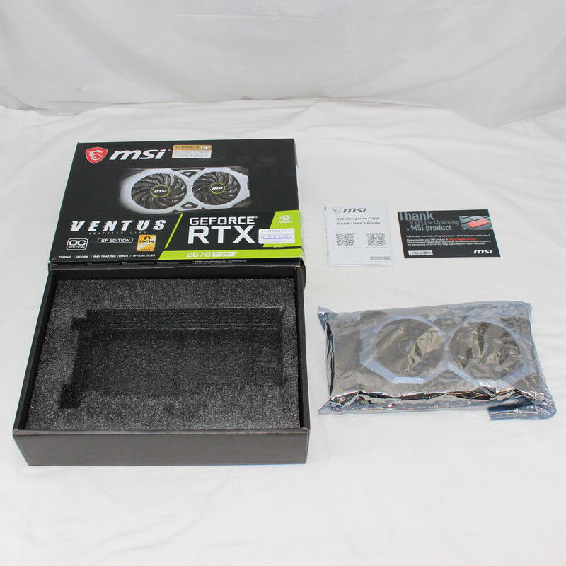 動作品 MSI RTX2070Super VENTUS 元箱 付属品あり 中古 MSI GeForce RTX 2070 SUPER VENTUS GP OC（RTX2070SUPER