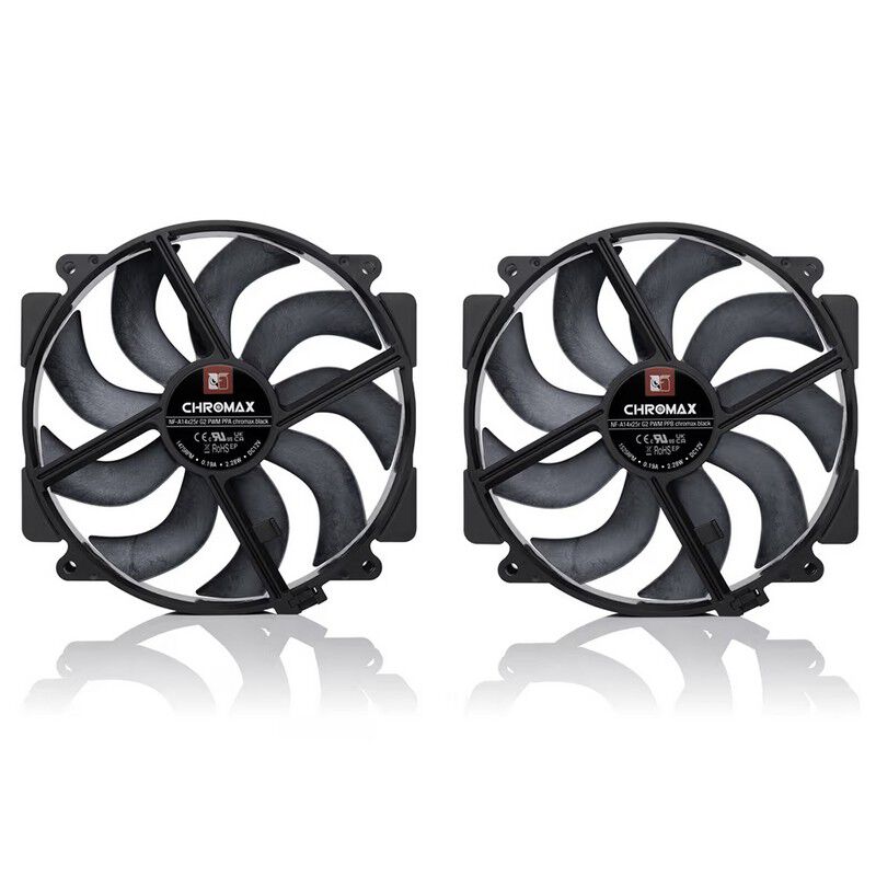 noctua NF-A14x25r G2 PWM Sx2-PP chromax.black (NF-A14x25R-G2-PWM