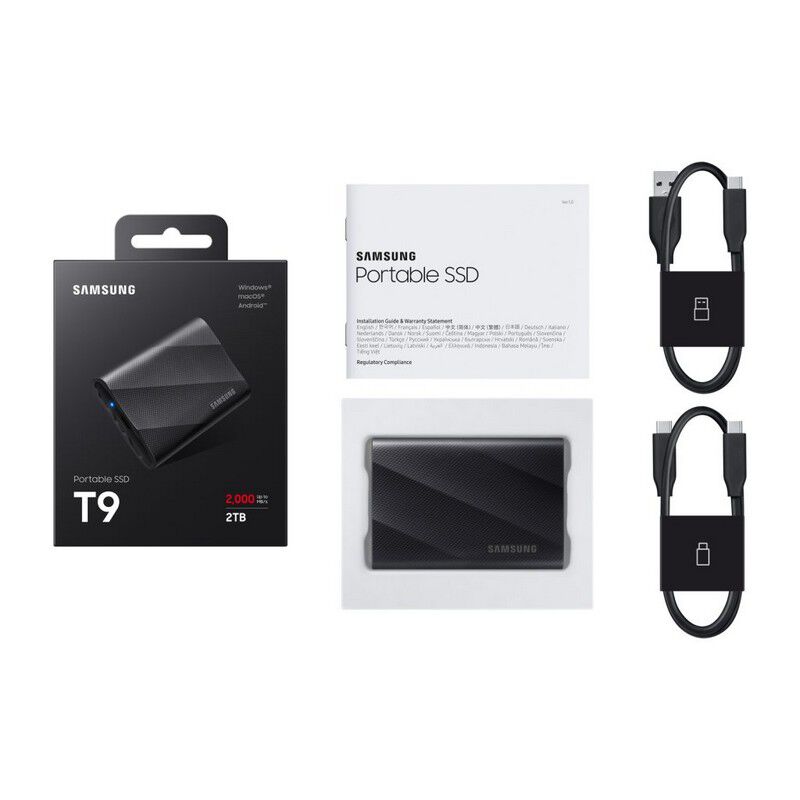 Samsung T9 ポータブル SSD 2TB MU-PG2T0B Samsung T9 MU-PG2T0B-IT (USB 3.2 Gen 2×2 ポータブルSSD 2TB