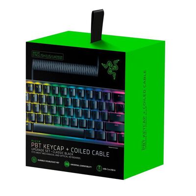Razer  PBT Keycap + Coiled Cable Upgrade Set Classic Black - US (RC21-01490800-R3M1) 