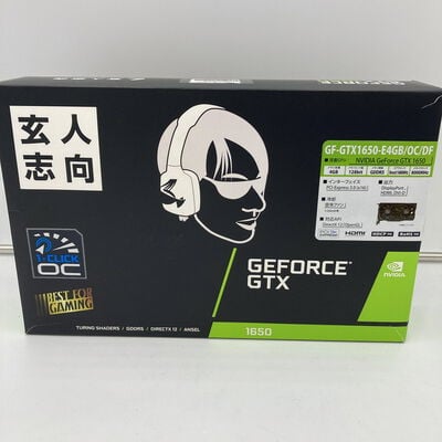 【福井日之出店】中古  玄人志向 GF-GTX1650-E4GB/OC/DF (GTX1650 4G GDR5) 139577 