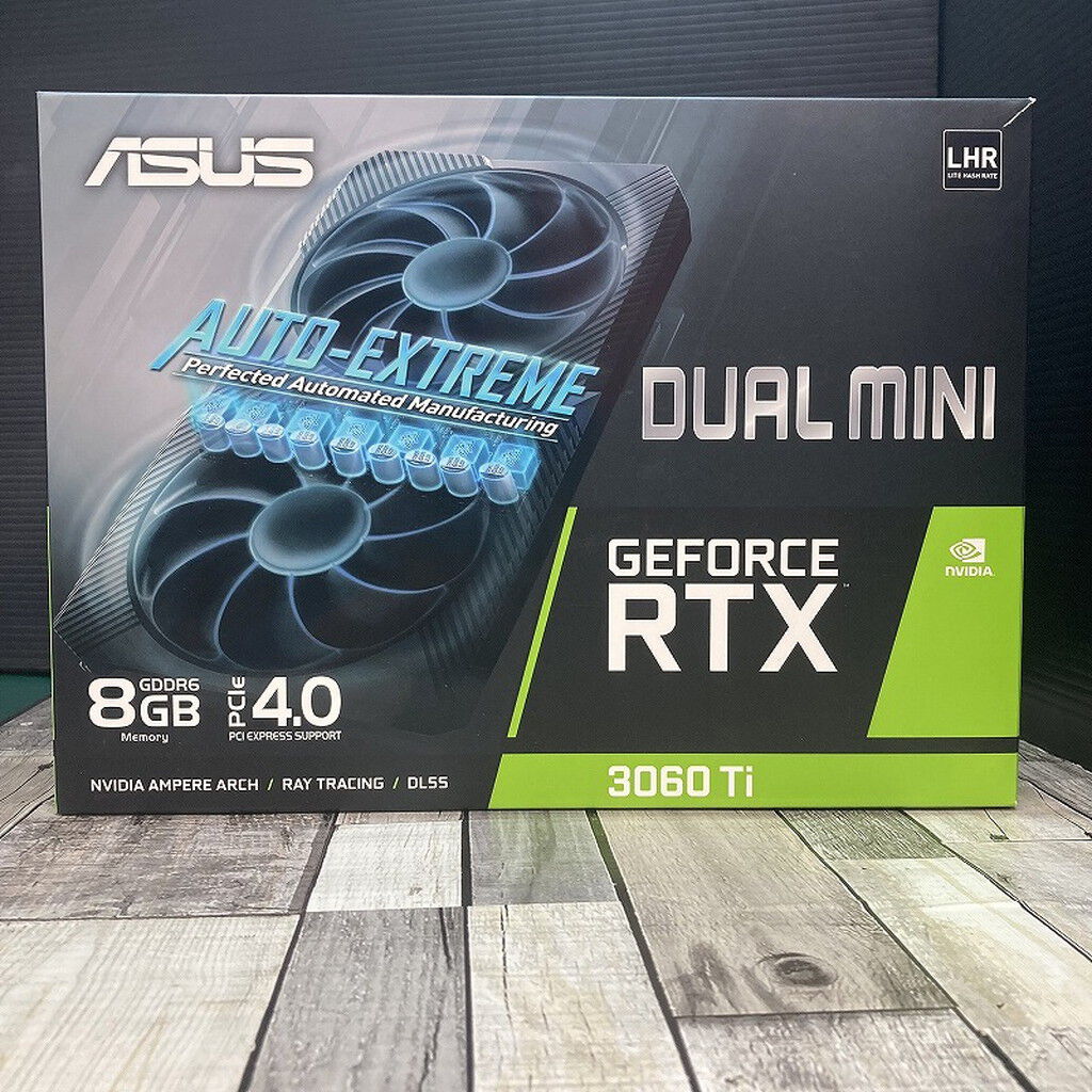 中古 【LHR版】ASUS DUAL-RTX3060TI-8G-MINI-V2 (RTX3060Ti 8GB LHR