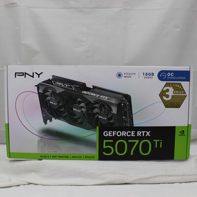【通販センター】中古  PNY GeForce RTX 5070 Ti 16GB Overclocked Triple Fan VCG5070T16TFXPB1-O 3480039541 