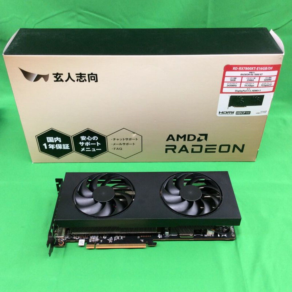 中古 玄人志向 RD-RX7800XT-E16GB/DF (RX7800XT 16G) 5370000588